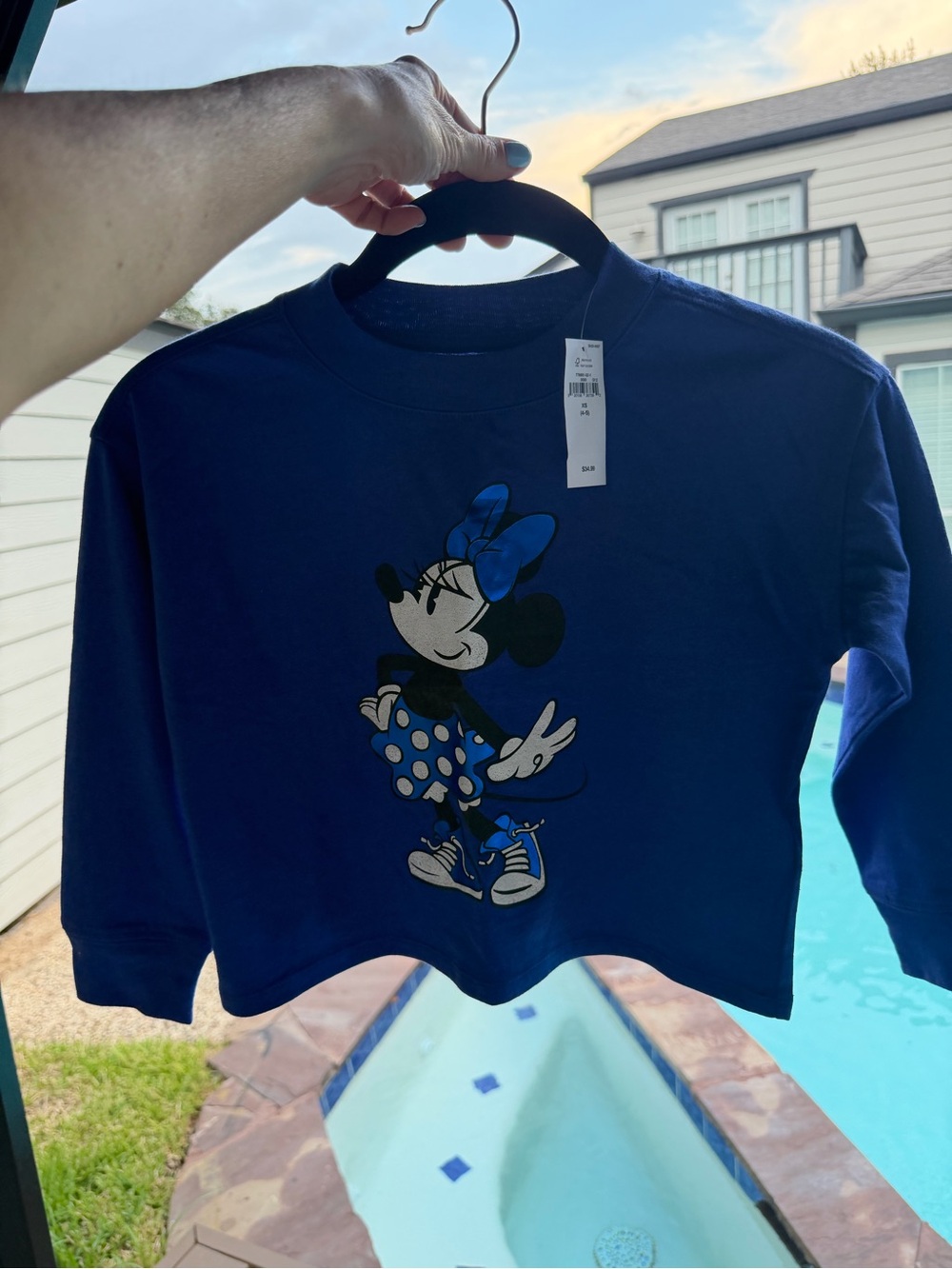 New with tag Blue GAP Disney Minnie Mouse Kids Long-Sleeve Top - Size XS (4/5)